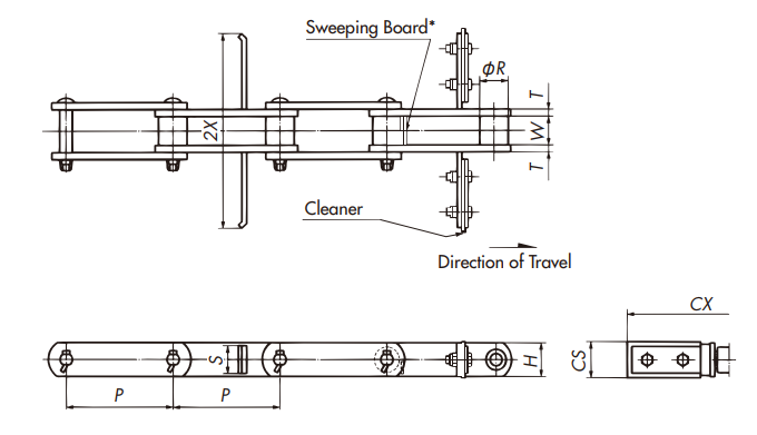 RF450S E2P Scraper Chain drawing